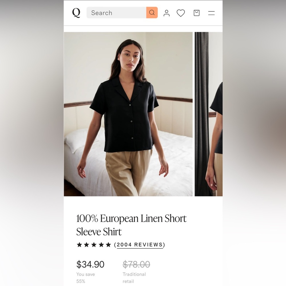100% European Linen Short Sleeve Shirt